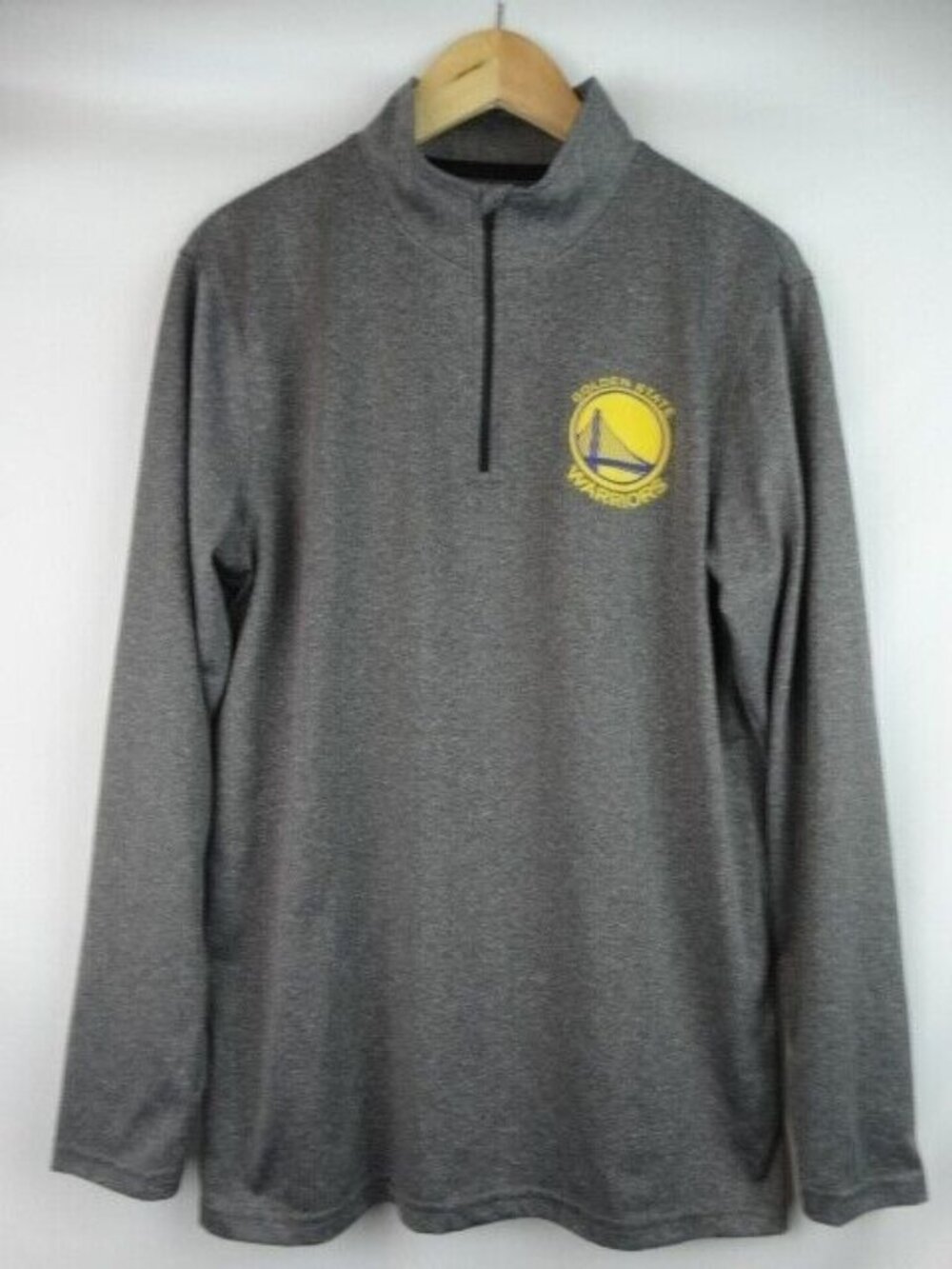 Golden State Warriors NBA UNK Shirt Men's Medium Gray Long Sleeve 1/4 Zip Top